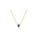 Blue Sapphire Heart Necklace in 14k yellow gold