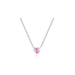 Pink Sapphire Heart Necklace in 14k white gold