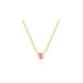 Pink Sapphire Heart Necklace in 14k yellow gold