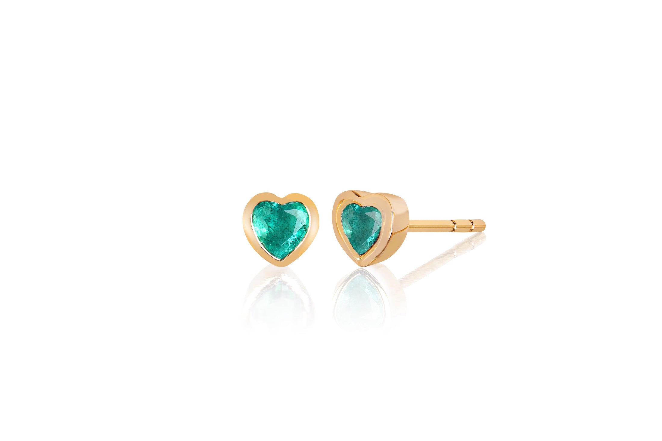 Emerald Heart Stud Earring