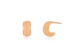 14k (karat) rose gold mini bubble-like huggie earrings with butterfly post back closure