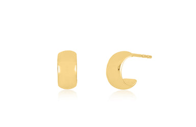 Gold Bubble Huggie Earring in 14k yellow gold