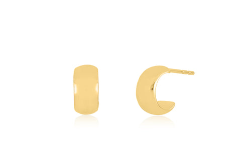Gold Bubble Huggie Earring in 14k yellow gold