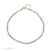 Birthstone Bead Necklace In Blue Sapphire with 14k yellow gold chain