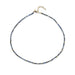 Birthstone Bead Necklace In Blue Sapphire with 14k yellow gold chain