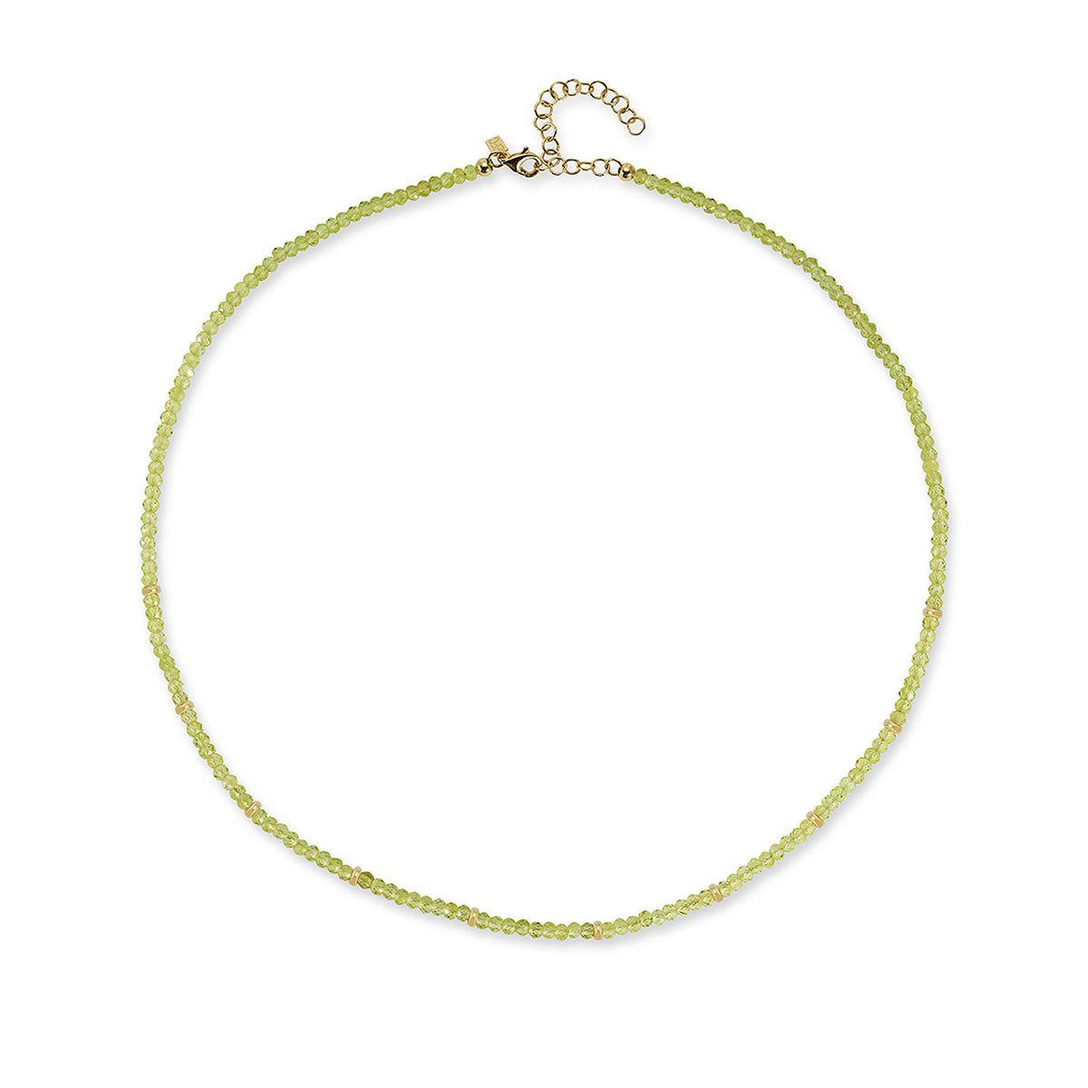 Birthstone Bead Necklace In Peridot 