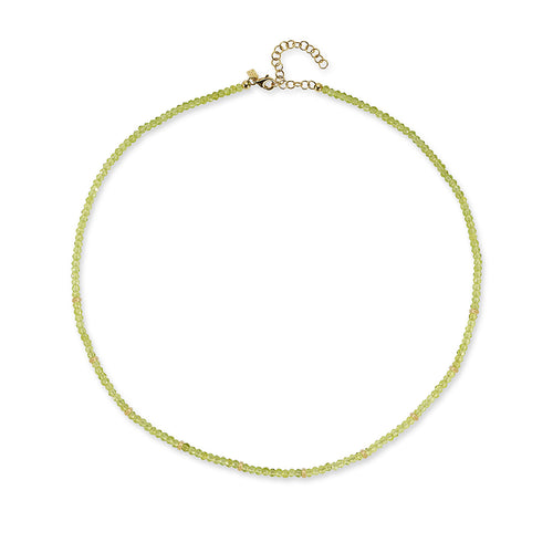 Birthstone Bead Necklace In Peridot 