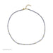 Birthstone Bead Necklace In Tanzanite with 14k yellow gold chain