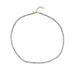 Birthstone Bead Necklace In Tanzanite with 14k yellow gold chain