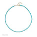 Birthstone Bead Necklace In Turquoise with 14k yellow gold chain - December Option