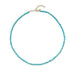 Birthstone Bead Necklace In Turquoise with 14k yellow gold chain