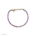 Birthstone Bead Bracelet In Amethyst with 14k yellow gold chain