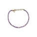 Birthstone Bead Bracelet In Amethyst with 14k yellow gold chain