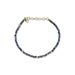 Birthstone Bead Bracelet In Blue Sapphire with 14k yellow gold chain
