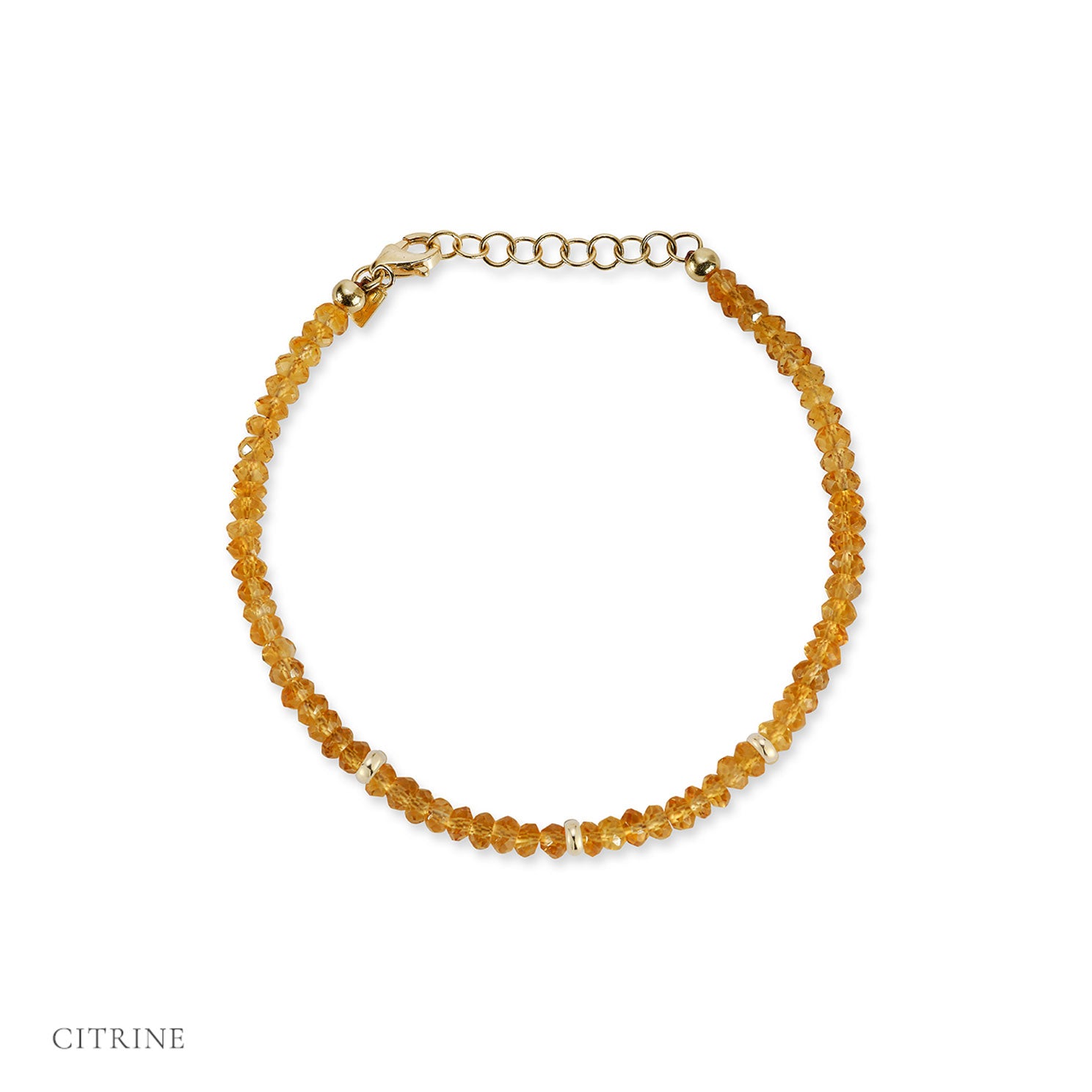 Birthstone Bead Bracelet In Citrine with Citrine label