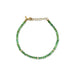 Birthstone Bead Bracelet In Emerald with 14k yellow gold chain