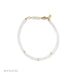 Birthstone Bead Bracelet In Moon Stone with 14k yellow gold chain - June Option