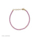 Birthstone Bead Bracelet in Pink Sapphire with 14k yellow gold chain