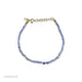 Birthstone Bead Bracelet In Tanzanite with 14k yellow gold chain