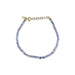Birthstone Bead Bracelet In Tanzanite with 14k yellow gold chain