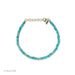 Birthstone Bead Bracelet In Turquoise with 14k yellow gold chain