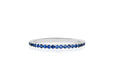 14k (karat) white gold ring with blue sapphire gemstones encircling