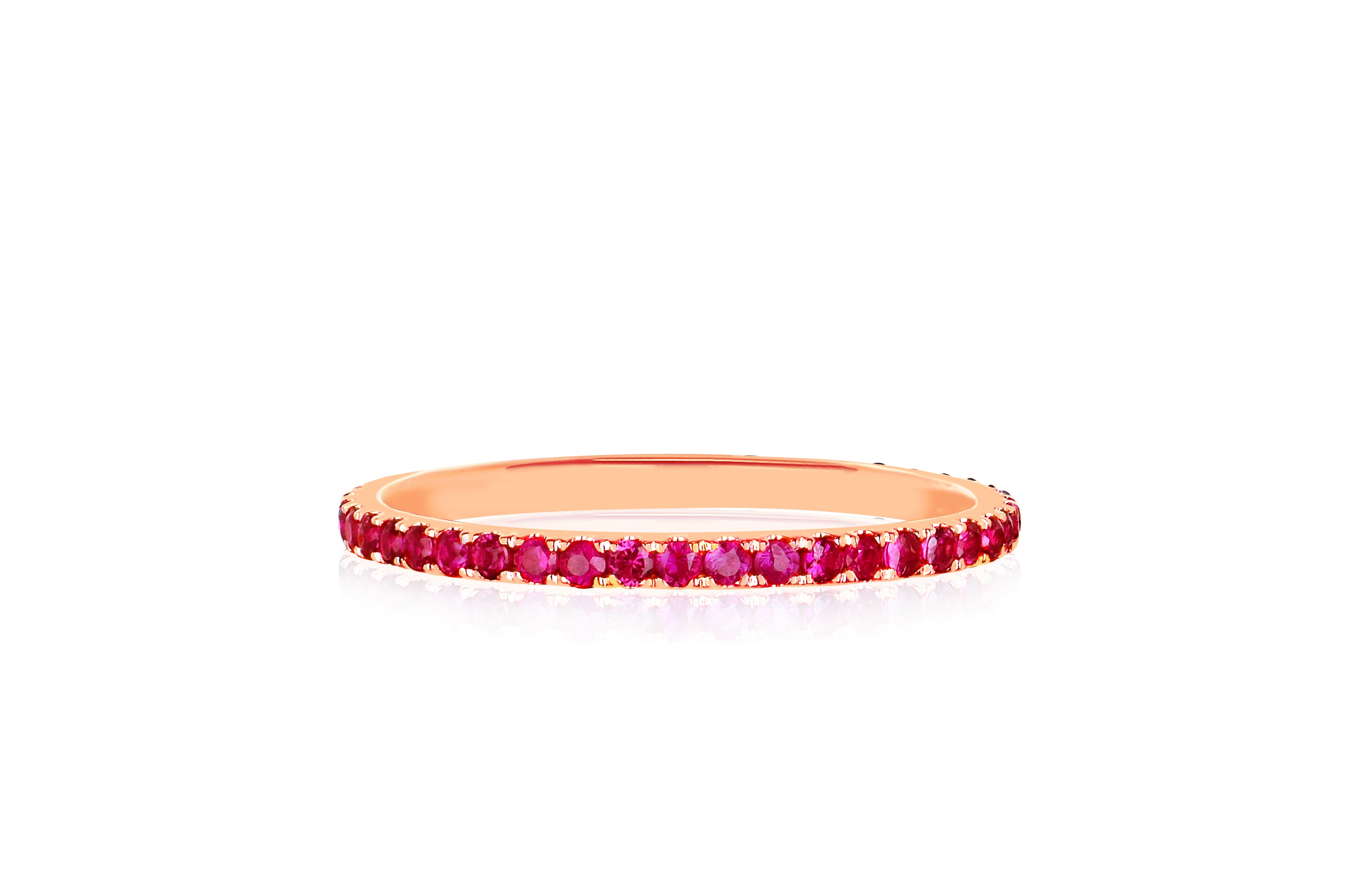 Ruby Eternity Stack Ring | 14k Yellow or Rose Gold | EF Collection — EF ...