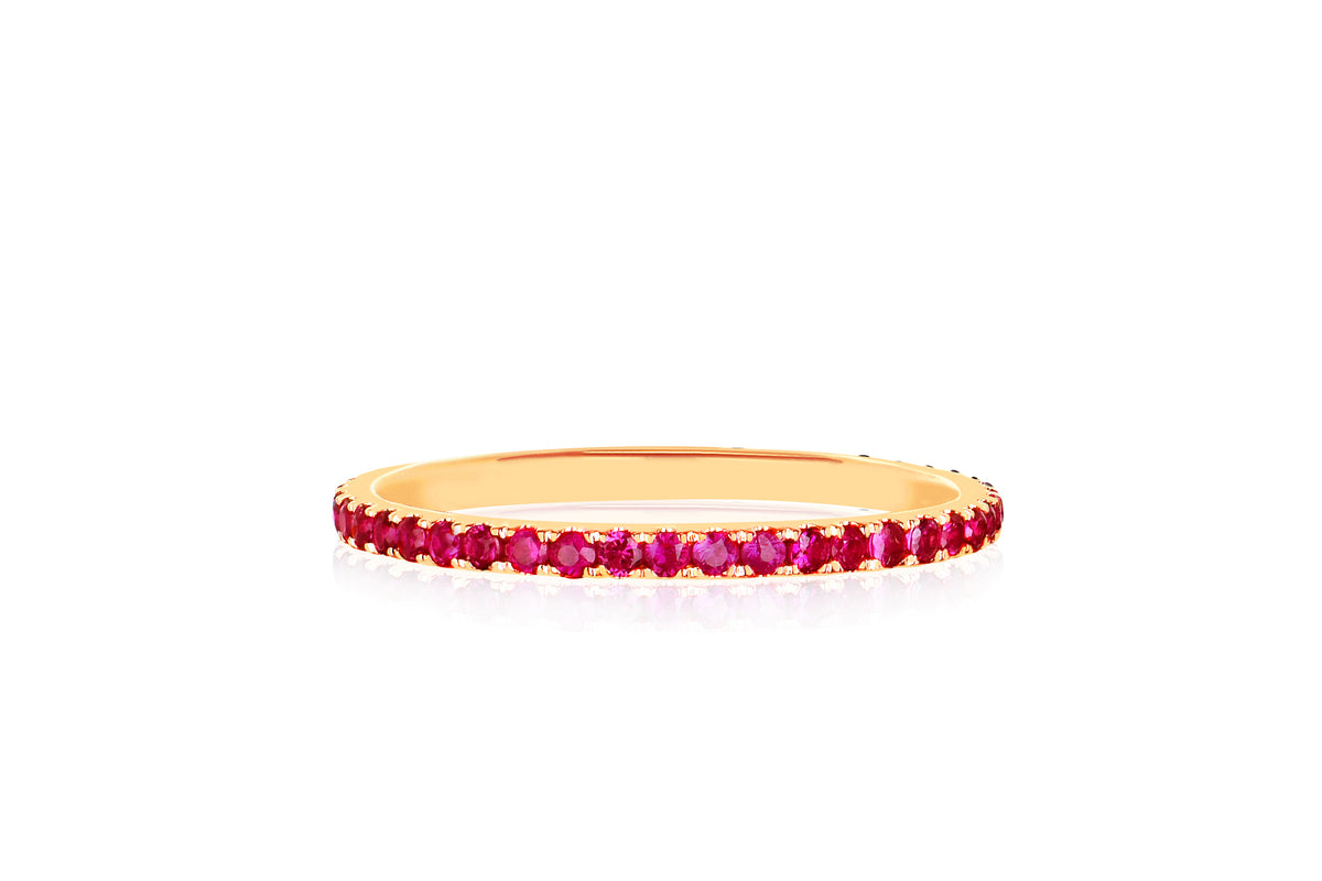 Ruby Eternity Stack Ring | 14k Yellow or Rose Gold | EF Collection — EF ...