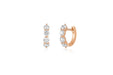 Jumbo Prong Set Diamond Mini Huggie Earring in 14k rose gold