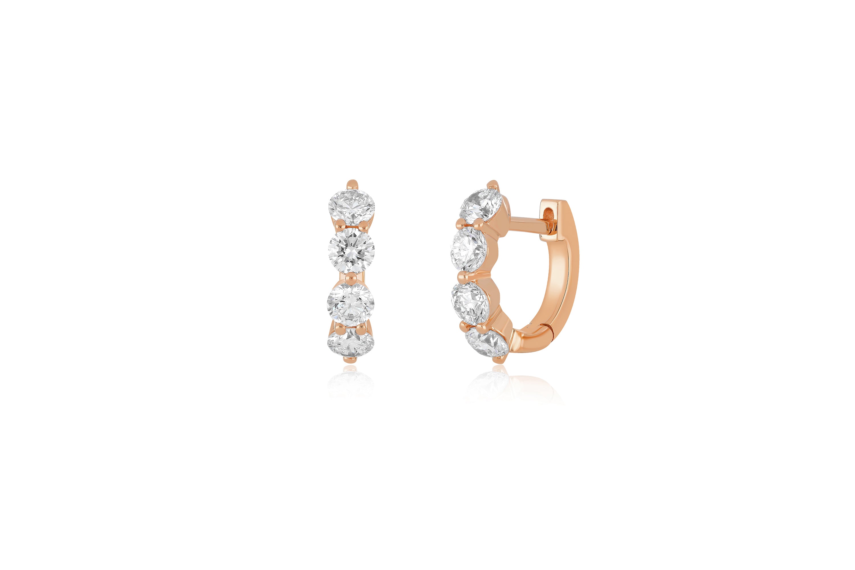 EF Collection Mini Diamond Hook Earring