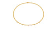 Flat lay of 14k (karat) yellow gold curb chain necklace with 5 prong set diamonds