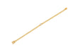 Flat lay image of a 14k (karat) yellow gold curb chain bracelet with 1 bezel set diamond.