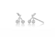 Diamond Mini Cherry Stud Earring in 14k white gold