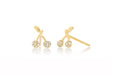 Diamond Mini Cherry Stud Earring in 14k yellow gold