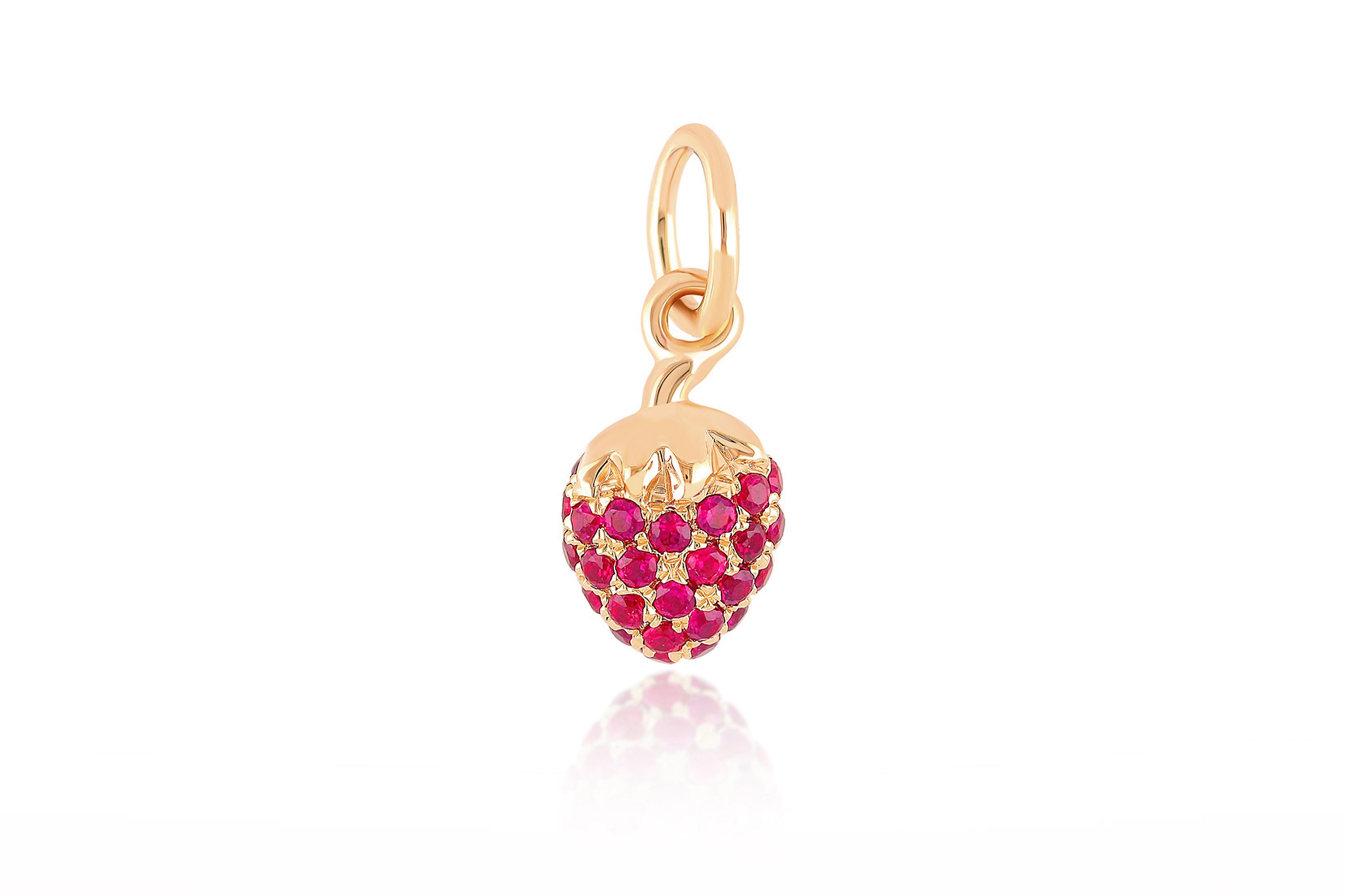 rose gold strawberry charm