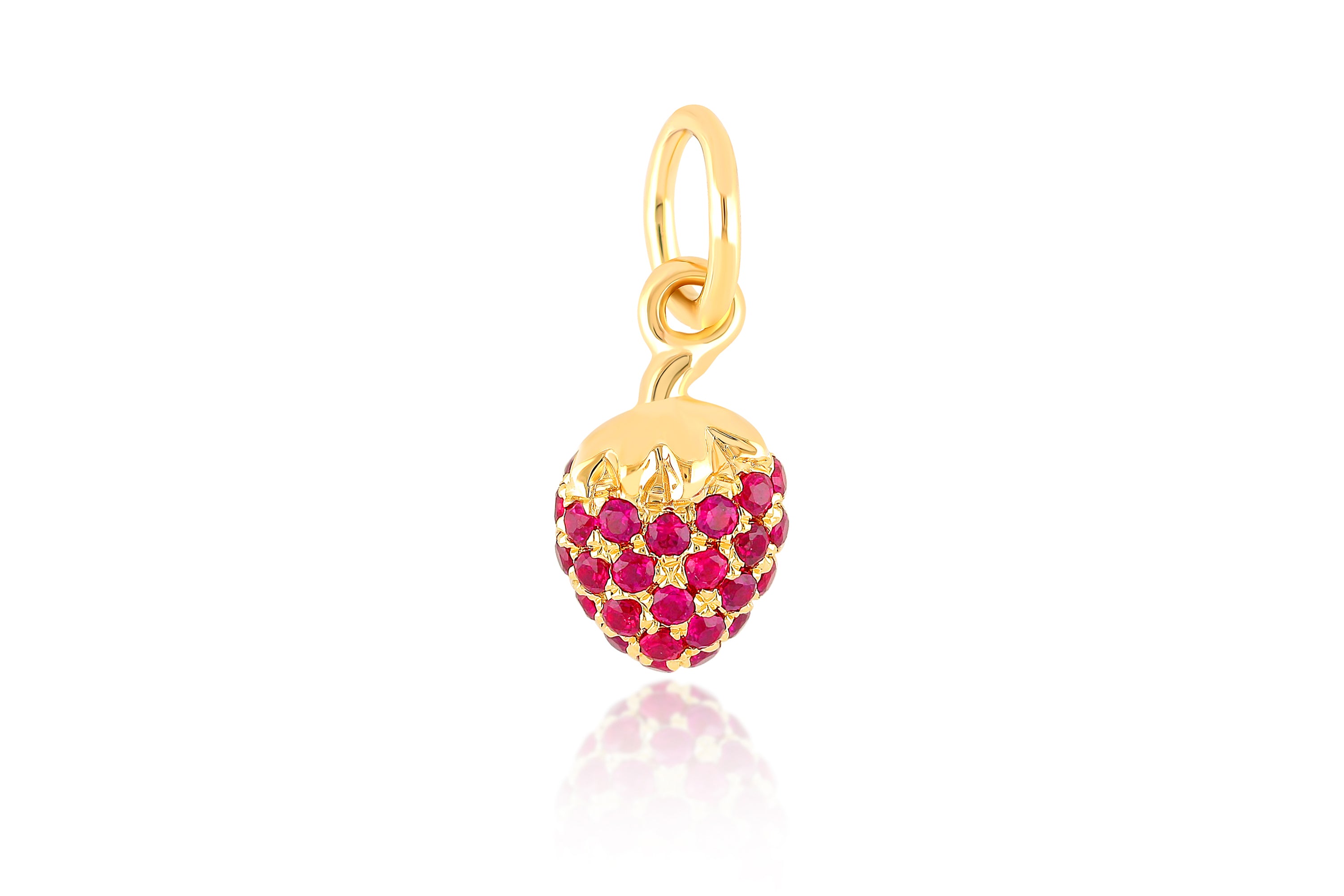 yellow gold strawberry charm 