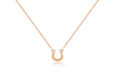 Rose Gold Horseshoe Necklace with two Baguette Diamonds