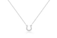 White Gold Horseshoe Necklace with two Baguette Diamonds