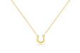 Yellow Gold Horseshoe Necklace with two Baguette Diamonds