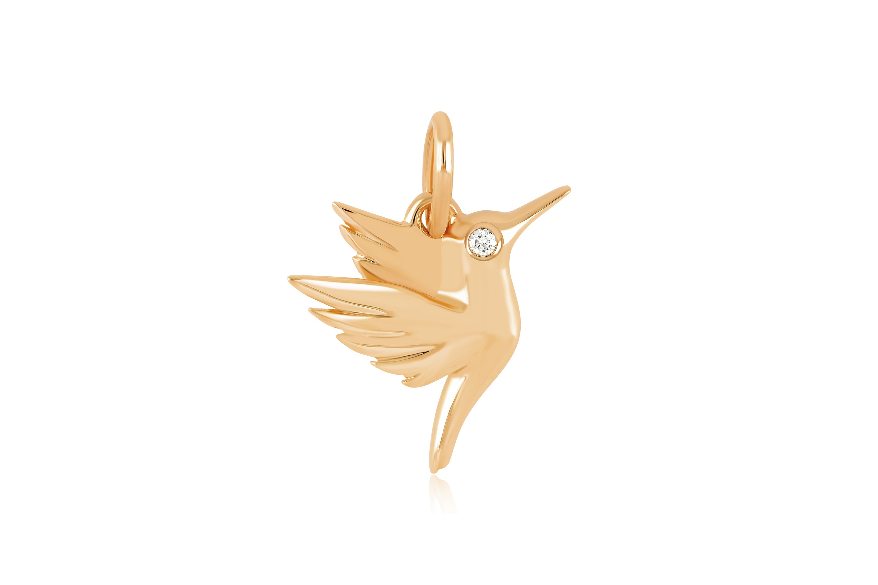 Gold Hummingbird Necklace Charm
