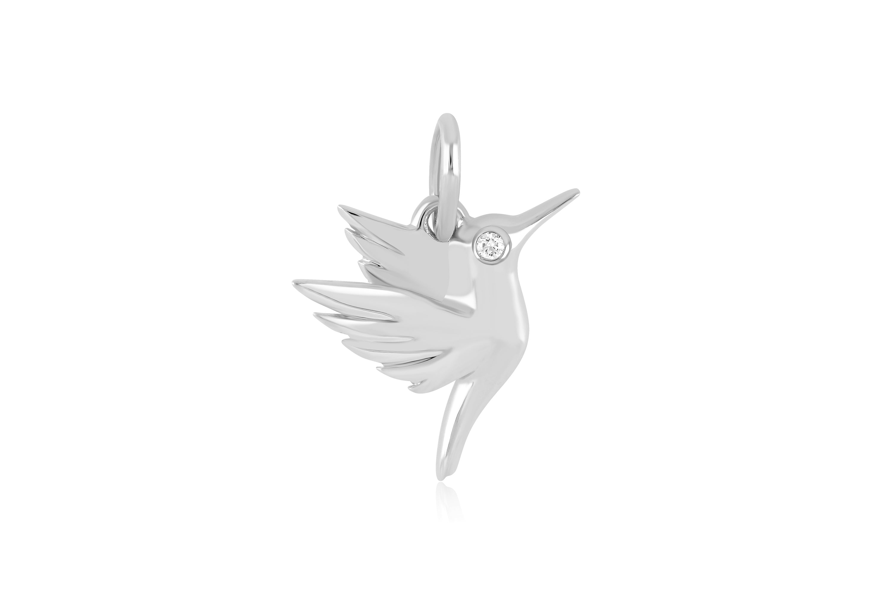 Gold Hummingbird Charm with Diamond Eye