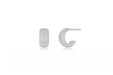 14k White Gold Pave Diamond Bubble Huggie Earring