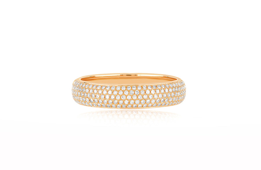 Gold Sparkles Ring | 18K Signet Ring with Sparkles 9 / Rose Gold