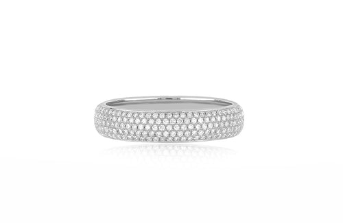 14k White Gold Pave Diamond Bubble Ring