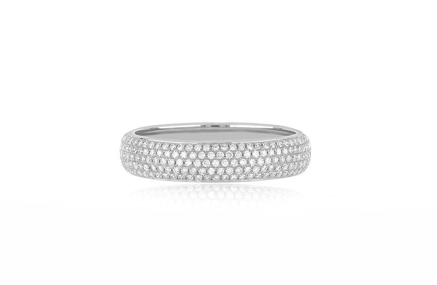 14k White Gold Pave Diamond Bubble Ring