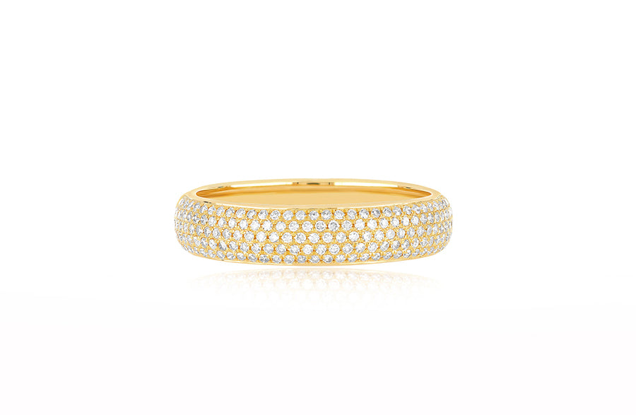 14k Yellow Gold Pave Diamond Bubble Ring