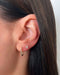 14k Yellow Gold Diamond Lola Hoop Earring Styled on Ear of Model