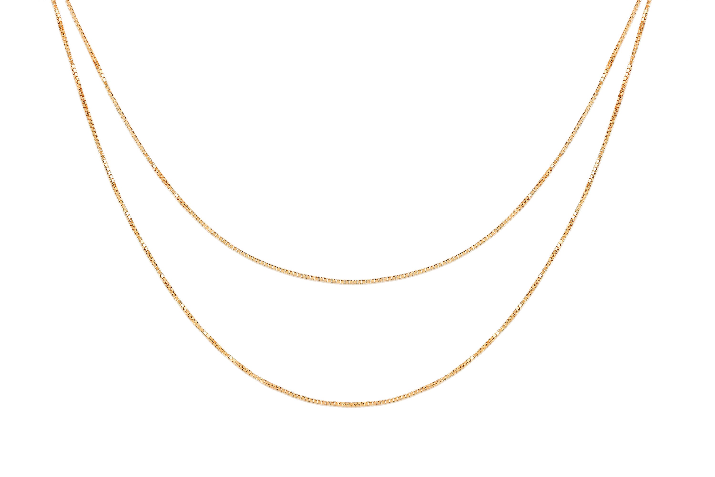 Isabella M. Gold over Silver Double chain extensible Necklace