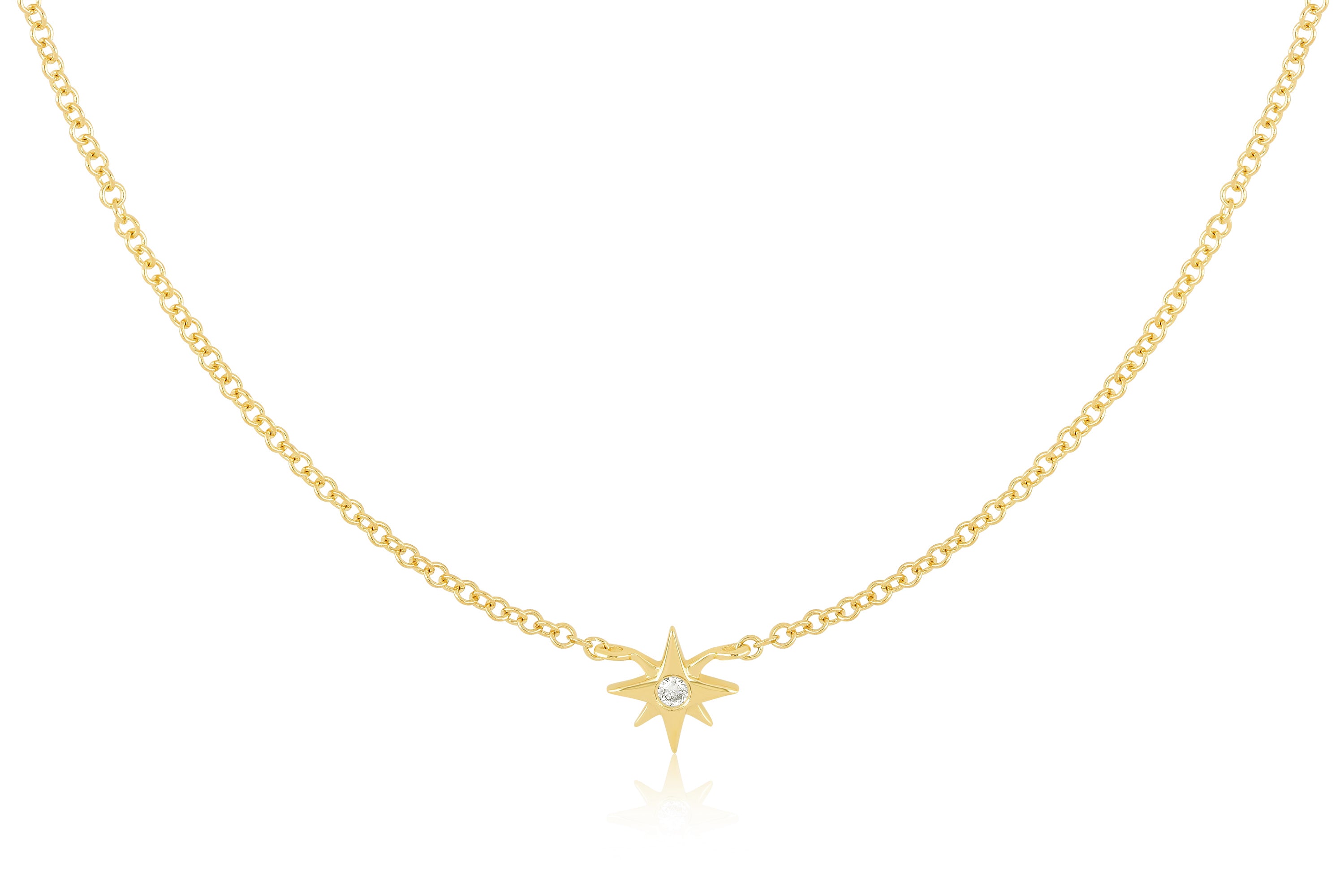 Sapphire and Diamond Starburst Necklace in White Gold – www