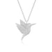Pavé Diamond Hummingbird Necklace in 14k white gold with diamond birthstone eye